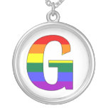 Gay Pride Diversity Rainbow Initilal Necklaces