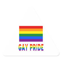 Gay Pride Flag & Words Triangle Sticker