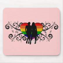 Gay Pride Heart for Women Mousepad