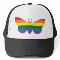 Gay Pride Rainbow Butterfly Hat