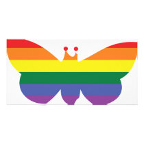 Gay Pride Rainbow Butterfly Photo Card Template