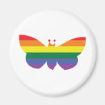 Gay Pride Rainbow Butterfly Refrigerator Magnet