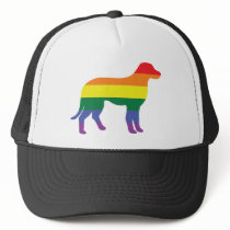 Gay Pride Rainbow Dog Trucker Hats