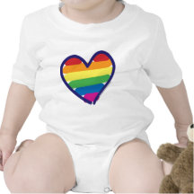 Gay Pride Rainbow Heart Tee Shirt