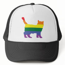 Gay Pride Rainbow Kitten Mesh Hat