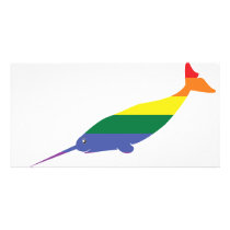 Gay Pride Rainbow Narwhal Photo Card