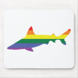 Gay Pride Rainbow Shark mousepads
