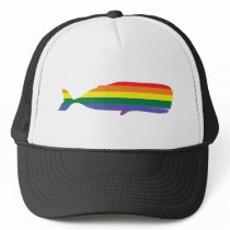 Gay Pride Rainbow Whale Trucker Hats