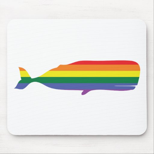 Gay Pride Rainbow Whale Mouse Pads