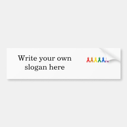 Gay Pride Ribbon colours Bumper Sticker