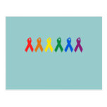 Gay Pride Ribbon colours Postcard
