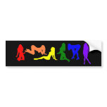 Gay Pride Women silhouette Bumper Sticker