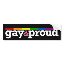 Gay&proud Black Bumper Sticker