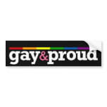Gay&proud Black Bumper Sticker bumper stickers