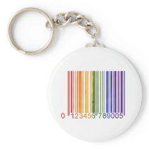 Gay Rainbow Barcode 2 Keychain