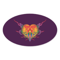 Gay Rainbow Tribal Heart Stickers