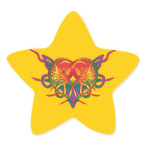 Gay Rainbow Tribal Heart Stickers