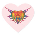 Gay Rainbow Tribal Heart Stickers