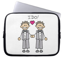 Gay Wedding Groom Computer Sleeve