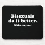 Gay Words bi do it better white mousepads