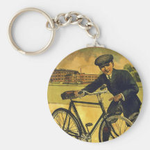 Gazelle Vintage Bicycle Poster Key Chain