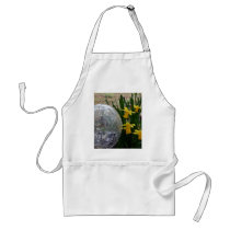 Gazing Ball and Daffodils after a rain Apron