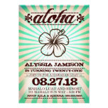 GC Aloha Sunset Aqua Seaweed Birthday Invitations