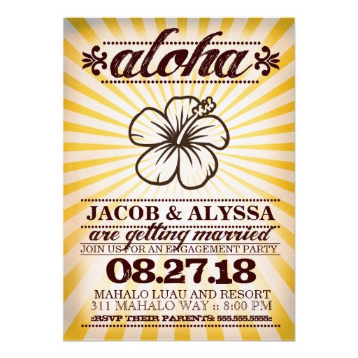 GC Aloha Sunset Yellow Engagement Invite