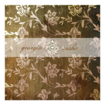 GC | Blissful Brown Floral Vintage Custom Invites