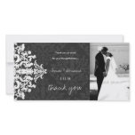 GC | Charcoal 6 Damask Horizontal Thank U photo cards