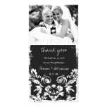 GC | Charcoal Vintage Damask Vertical Thank You Customised Photo Card