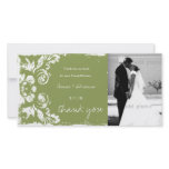 GC | Green Vintage Damask Thank You photo cards