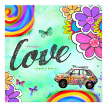 GC | Hippy Tie Dye Invite Blue