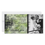 GC | Jolie Chandelier Grey Damask Thank You photo cards