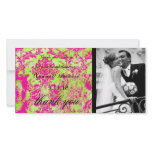 GC | Jolie Chandelier Hot Lime Damask Thank You photo cards