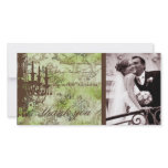 GC | Jolie Chandelier Lime Brown Damask Thank You photo cards