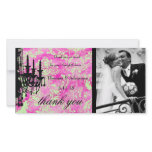 GC | Jolie Chandelier Lime Green Damask Thank You photo cards