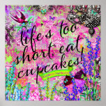GC Life's too Short Eat Cupcakes Wall Hanging Print