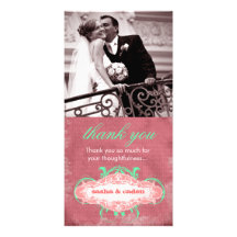 GC | Modishly Melon  "Aged" Thank You Personalized Photo Card