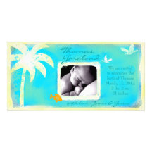 GC | Paradise Found Baby Boy Announcement Photo Card