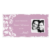 GC | Pink Vintage Damask Save the Date Photo Cards