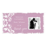 GC | Pink Vintage Damask Thank You Photo Cards