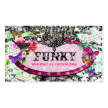 GC | Whimsical Vintage Charm Black Damask Business Card