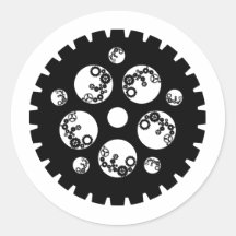 Gear Worx - All Black Round Stickers