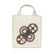 Gears Organic Grocery Tote Canvas Bags
