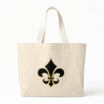 Geaux Black & Gold Fleur De Lis Tote Bag