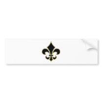 Geaux Black & Gold Fleur De Lis Bumper Sticker