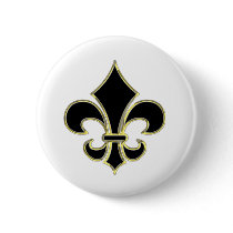 Geaux Black & Gold Fleur De Lis Pins
