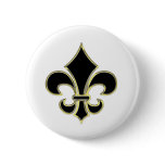 Geaux Black & Gold Fleur De Lis buttons