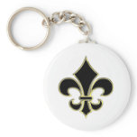 Geaux Black & Gold Fleur De Lis keychains